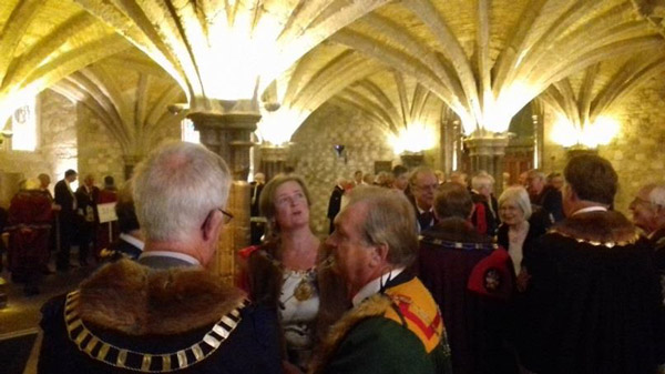 Masters gathering in the Crypt at Guildhall 