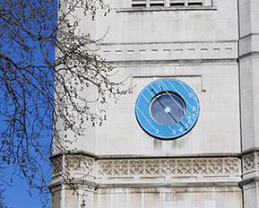 Moon dial on St Margaret’s, Westminster 