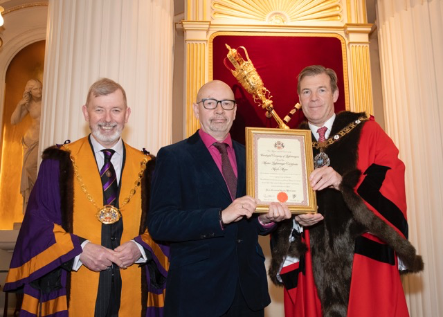 Mark Major, the Lord Mayor Alderman William Russell and the Master, Peter Harris