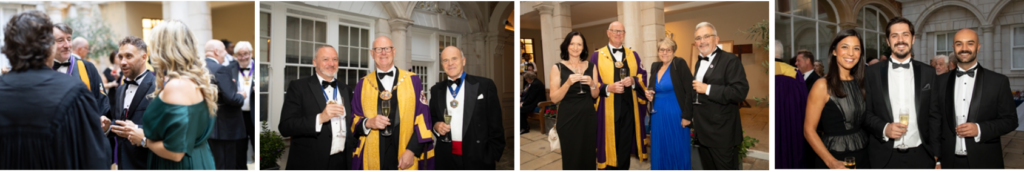 pre-dinner drinks reception in the Courtyard of Tallow Chandlers Hall